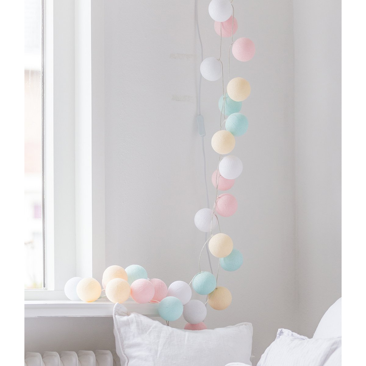 Cotton Ball Lights - Indoor regular Lichtslinger - Pastel - 35 cotton balls