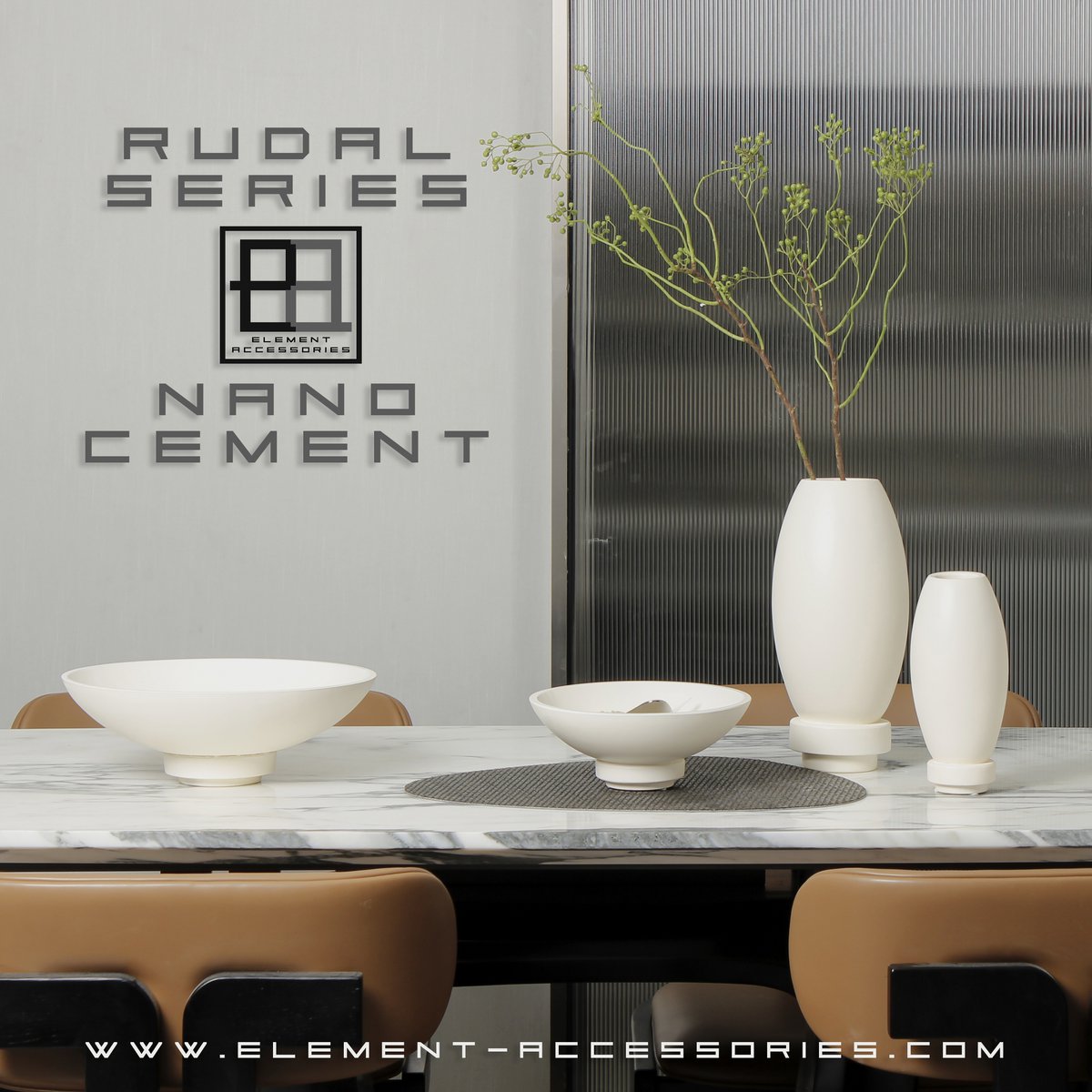 Element Accessories - Innovatieve moderne vaas, microcement, Top Design, RUD22WH