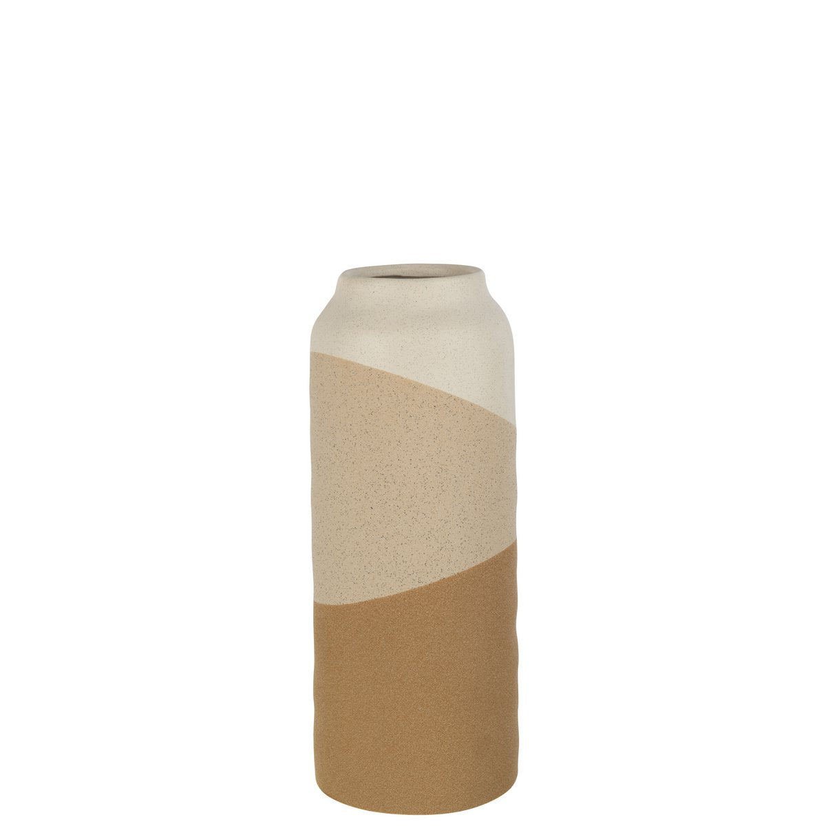 J-Line - Vaas Cylinder Keramiek Beige/Lichtbruin Large