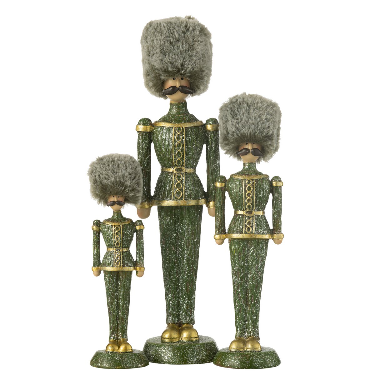 J-Line - Decoratief kerstfiguur 'Notenkraker' (Maat L, Groen)