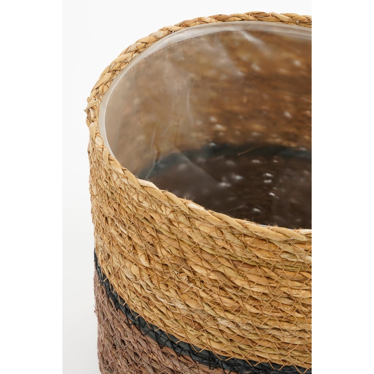 Mica Decorations - Damian Plantenmand - Set van 2 - H20 x Ø20 cm - Zeegras - Bruin