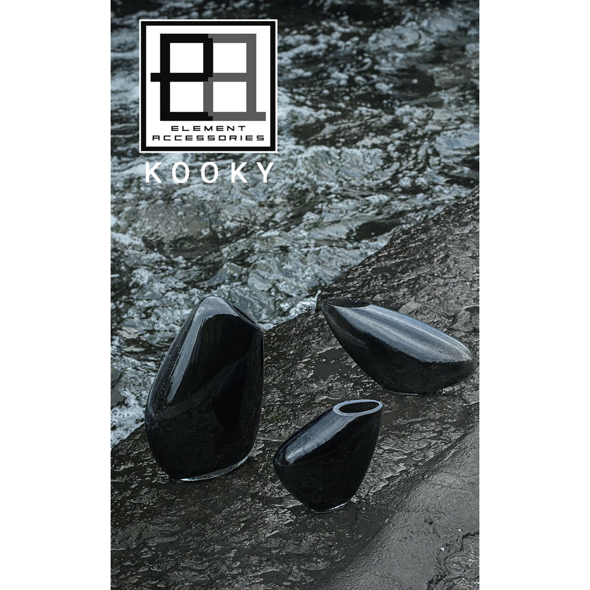 Element Accessories - Innovatieve designvaas, kiezelachtige organische vorm, KOOKY21GR