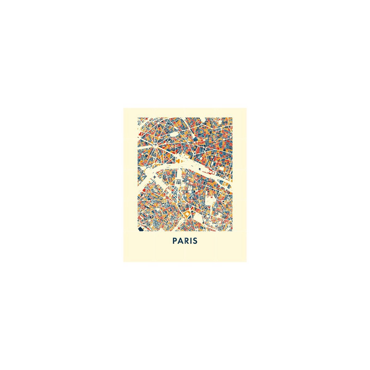 IXXI - Paris Mosaic Wall art - Poster - Wanddecoratie - S - grey