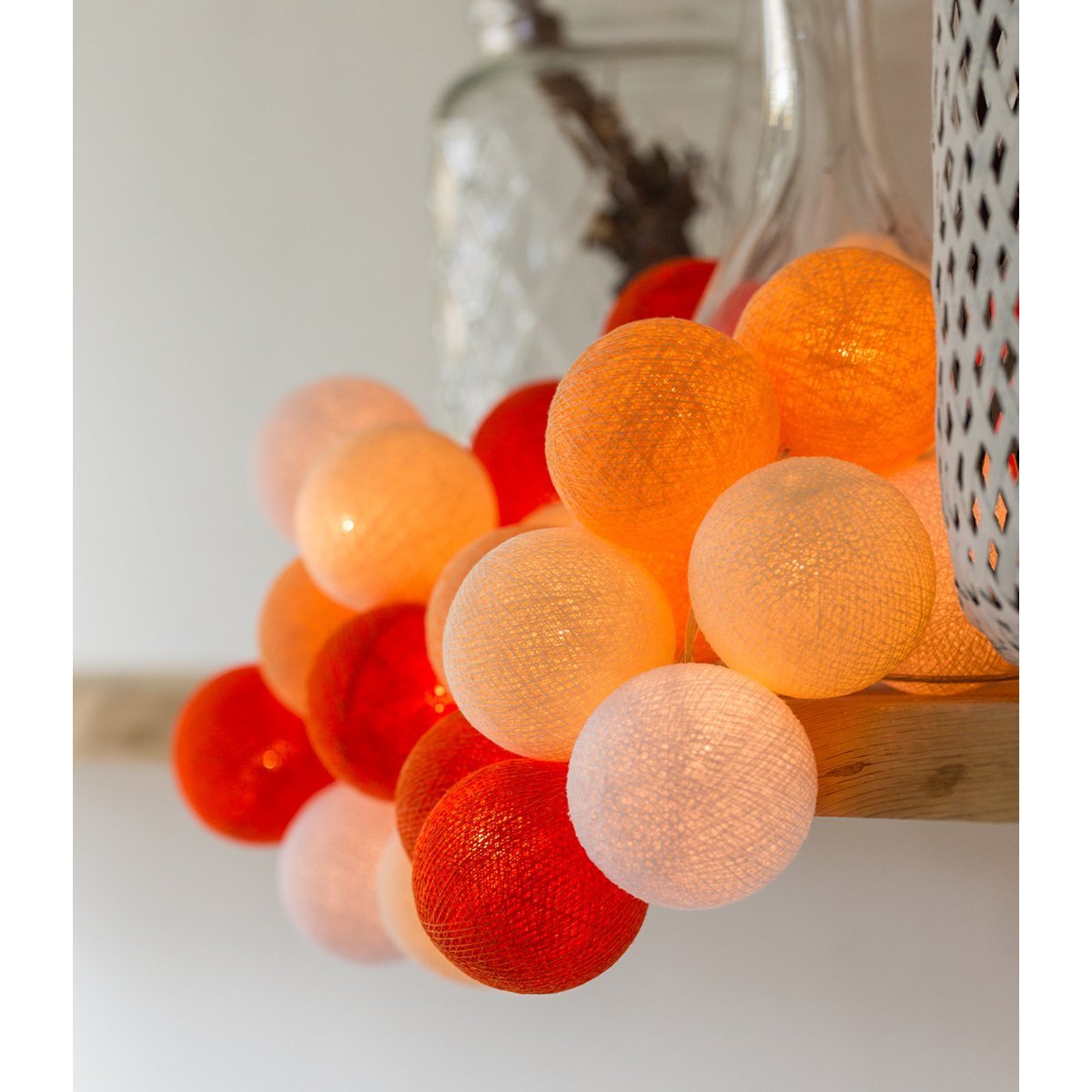 Cotton Ball Lights - Indoor regular Lichtslinger - Orange - 50 cotton balls