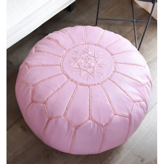 Poufs & Pillows - Leren poef - roze