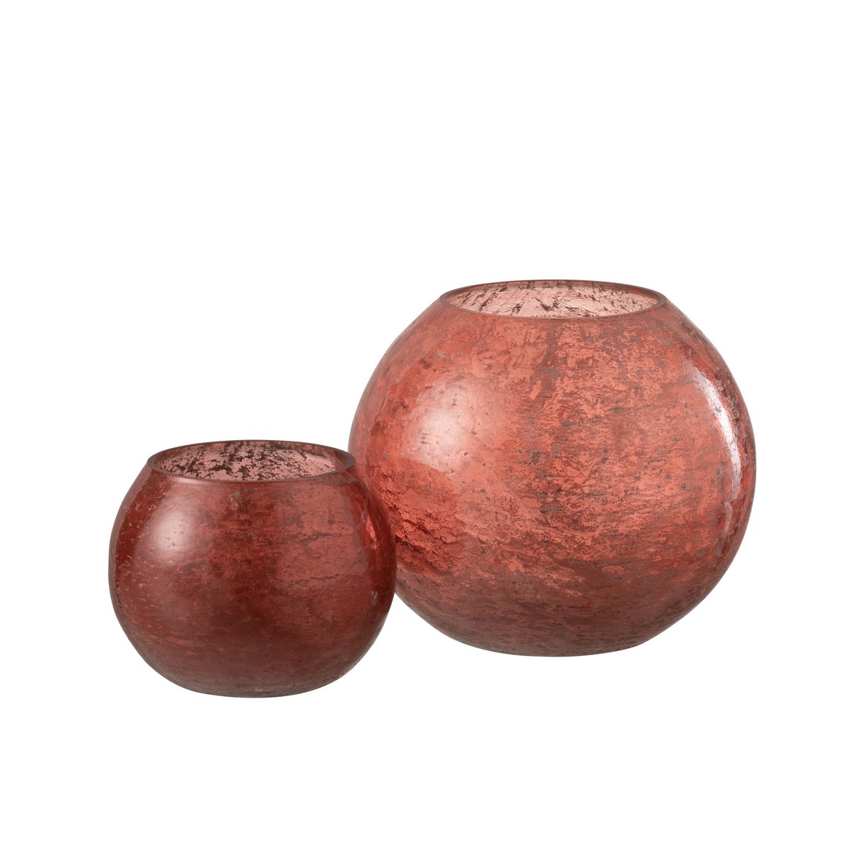 J-Line - Lantaarn Nuria Bal - Glas - Terracotta - Groot