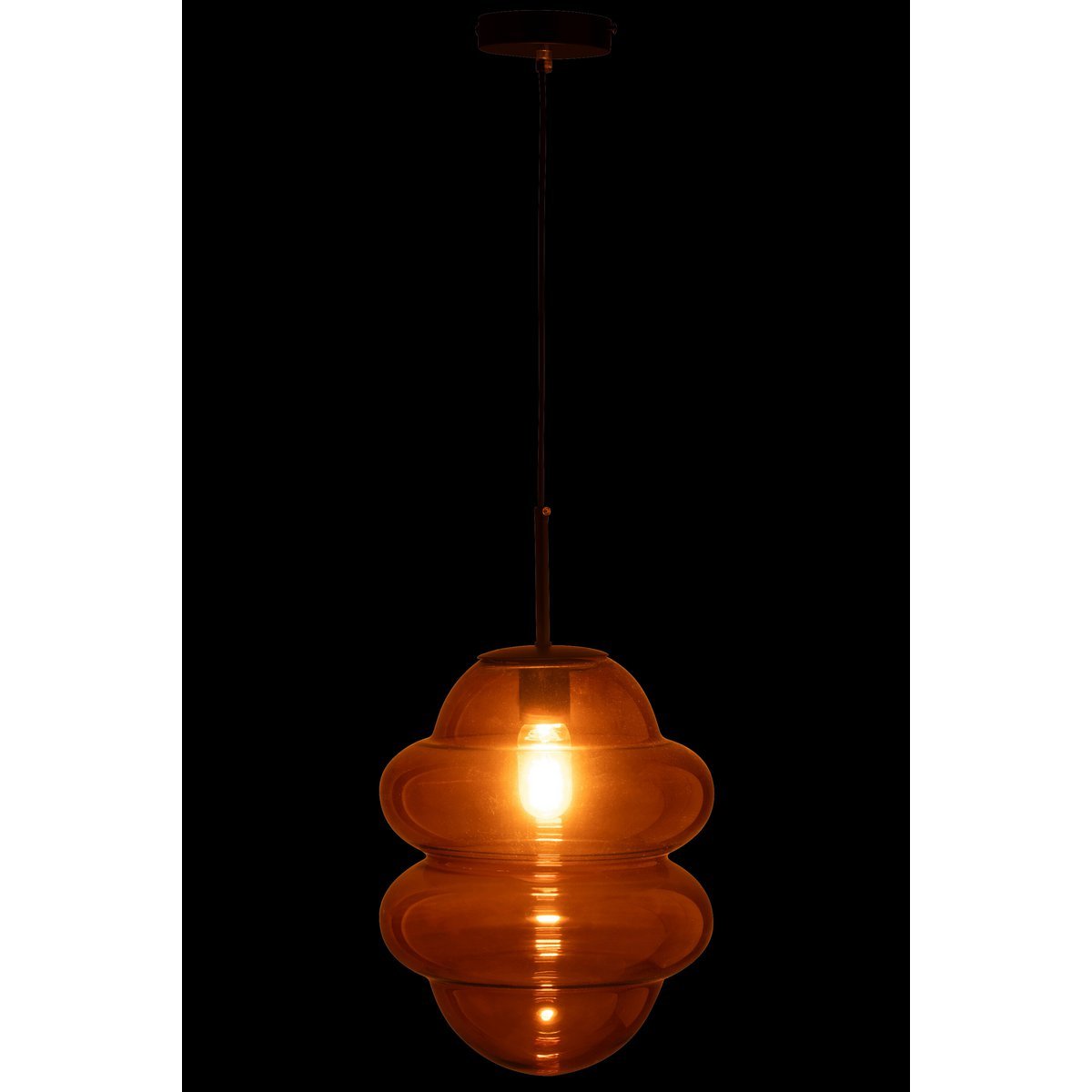 J-Line - Hanglamp Honinglepel Glas Bruin