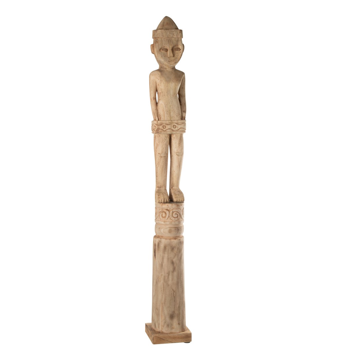 J-Line - Figuur Afrikaans Staand - Hout - Naturel - Large