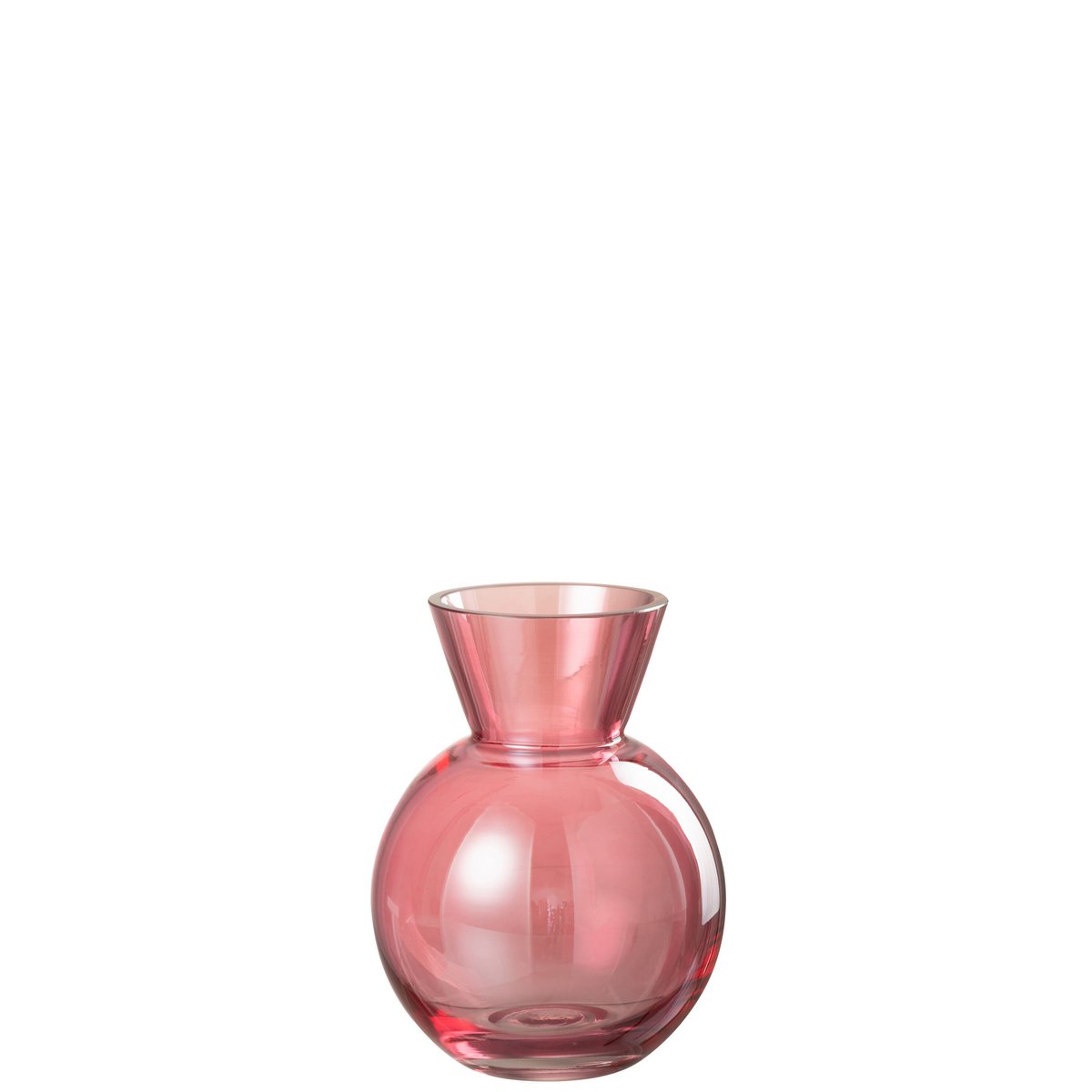 J-Line - Vaas Bol - Glas - Rood - Small - 18.00cm Hoog