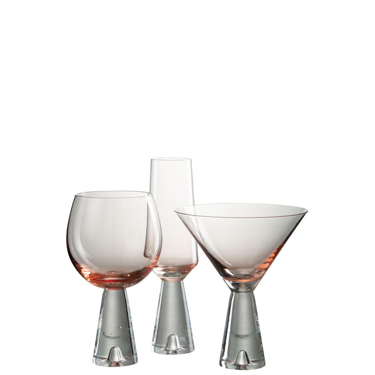 J-Line - Lewis Cocktailglas - Glas - Transparant/ Oranje