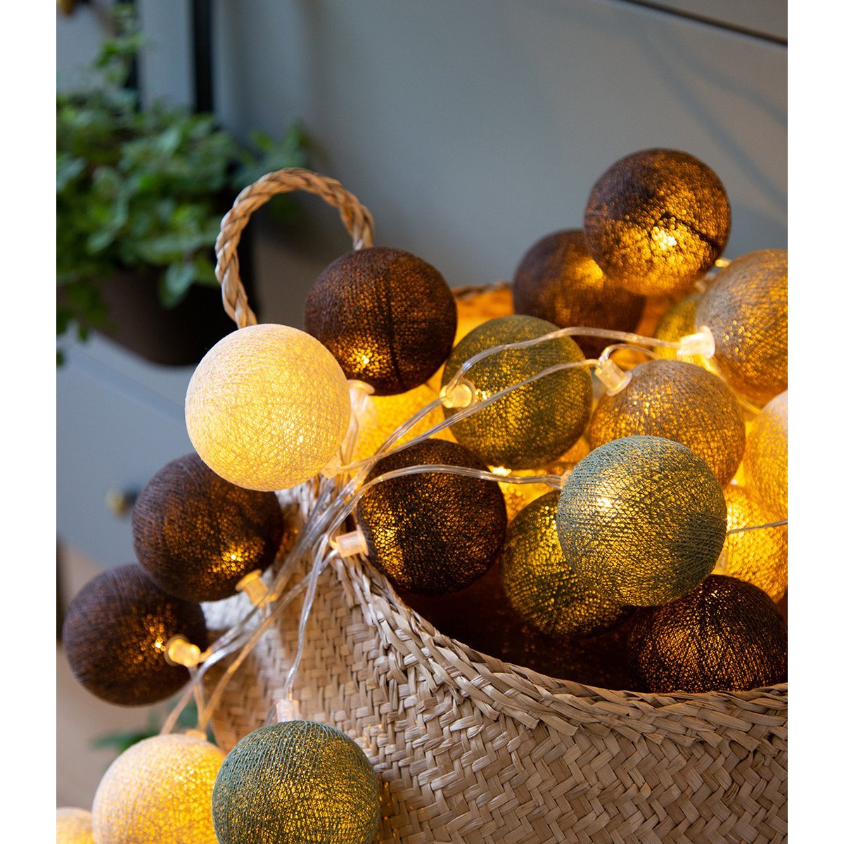 Cotton Ball Lights - Indoor regular Lichtslinger - Wanderlust - 35 cotton balls