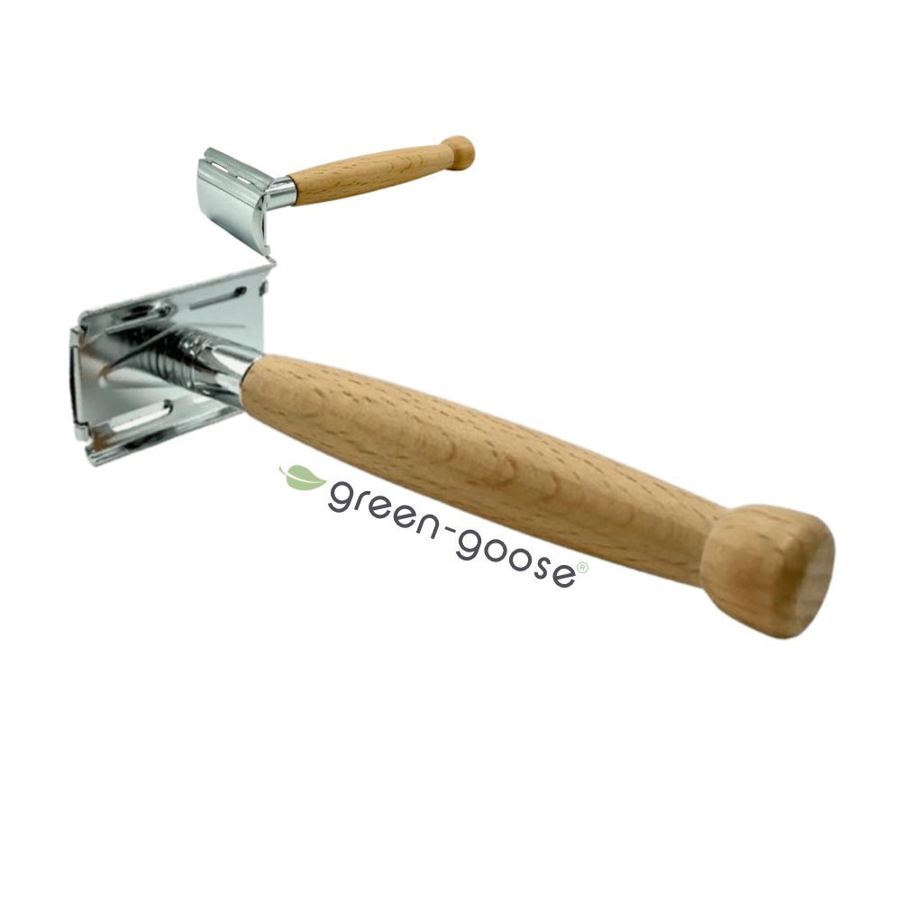 green-goose - Klassiek Scheermes met Scheerzeep en Scheerkwast - Bamboe
