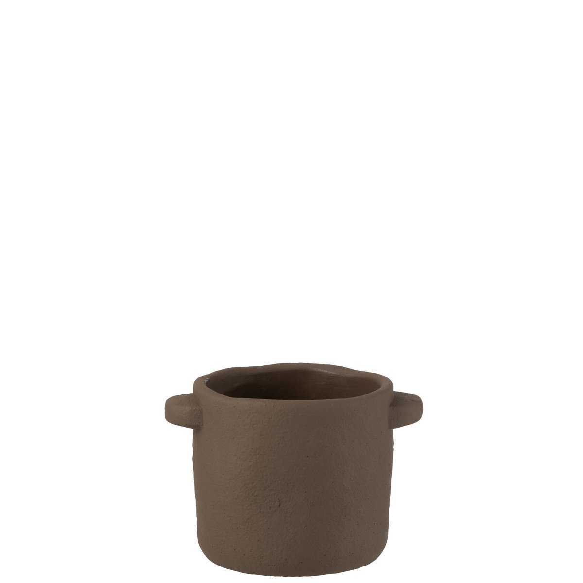 J-Line - Bloempot Gustave - Cement - Donker Bruin - Ø14.5cm