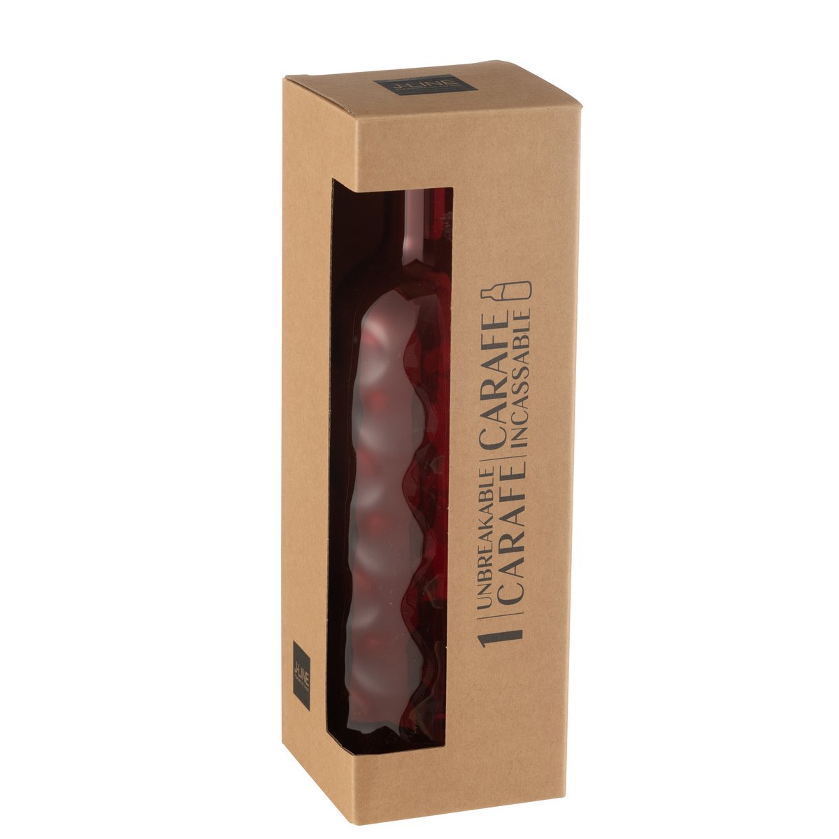 J-Line - Fles Gehamerd In Giftbox - Kunststof - Rood