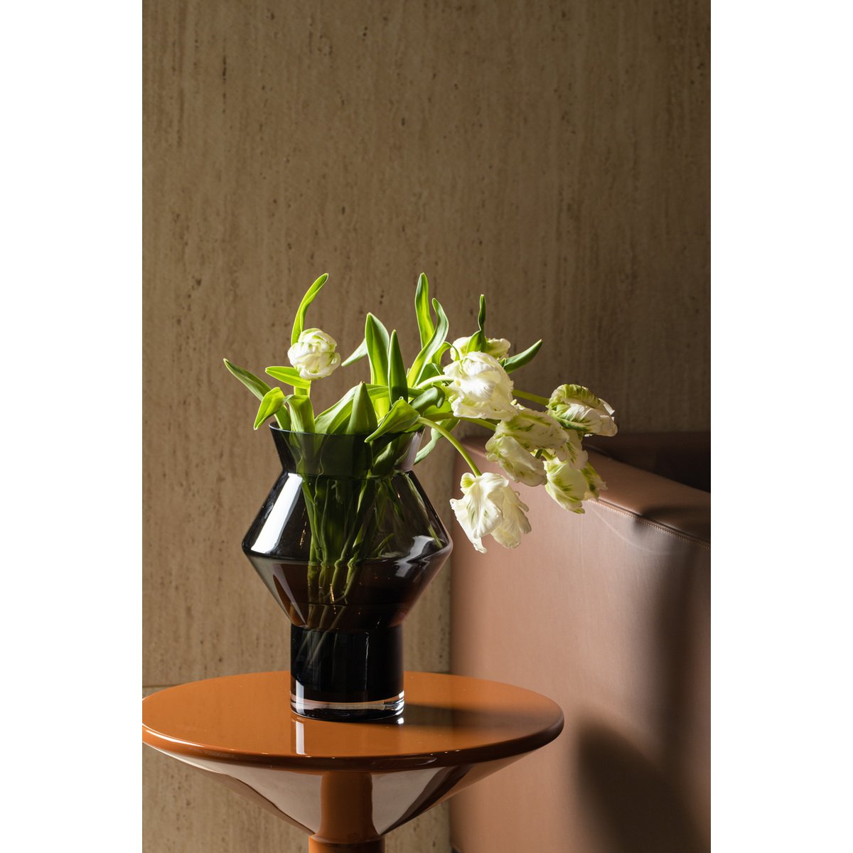 Element Accessories - Moderne designvaas, trendy topseller, donkergrijs hoogwaardig glas, CUZ11GR