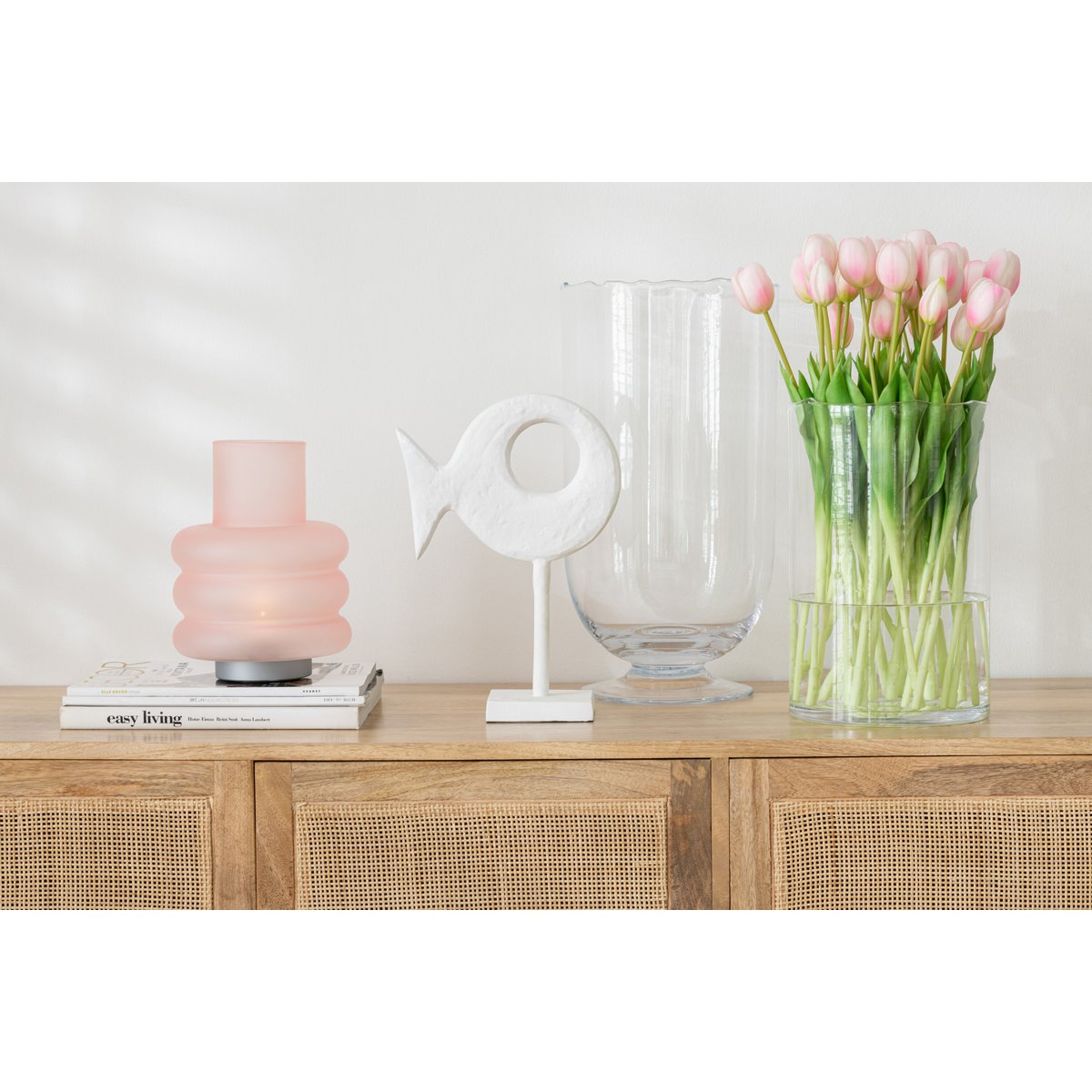 J-Line - Boeket Tulpen 5Stuks Pu Licht Roze Medium