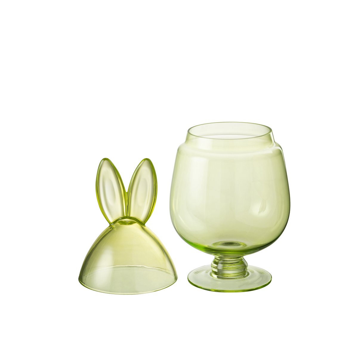 J-Line - Voorraadpot Konijn - Glas - Groen - Medium