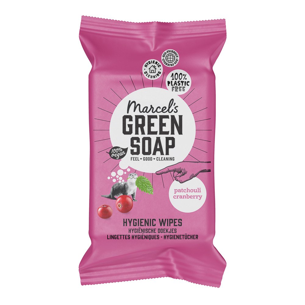 Marcel's Green Soap Hygienische Schoonmaakdoekjes Patchouli & Cranberry (60 stuks)