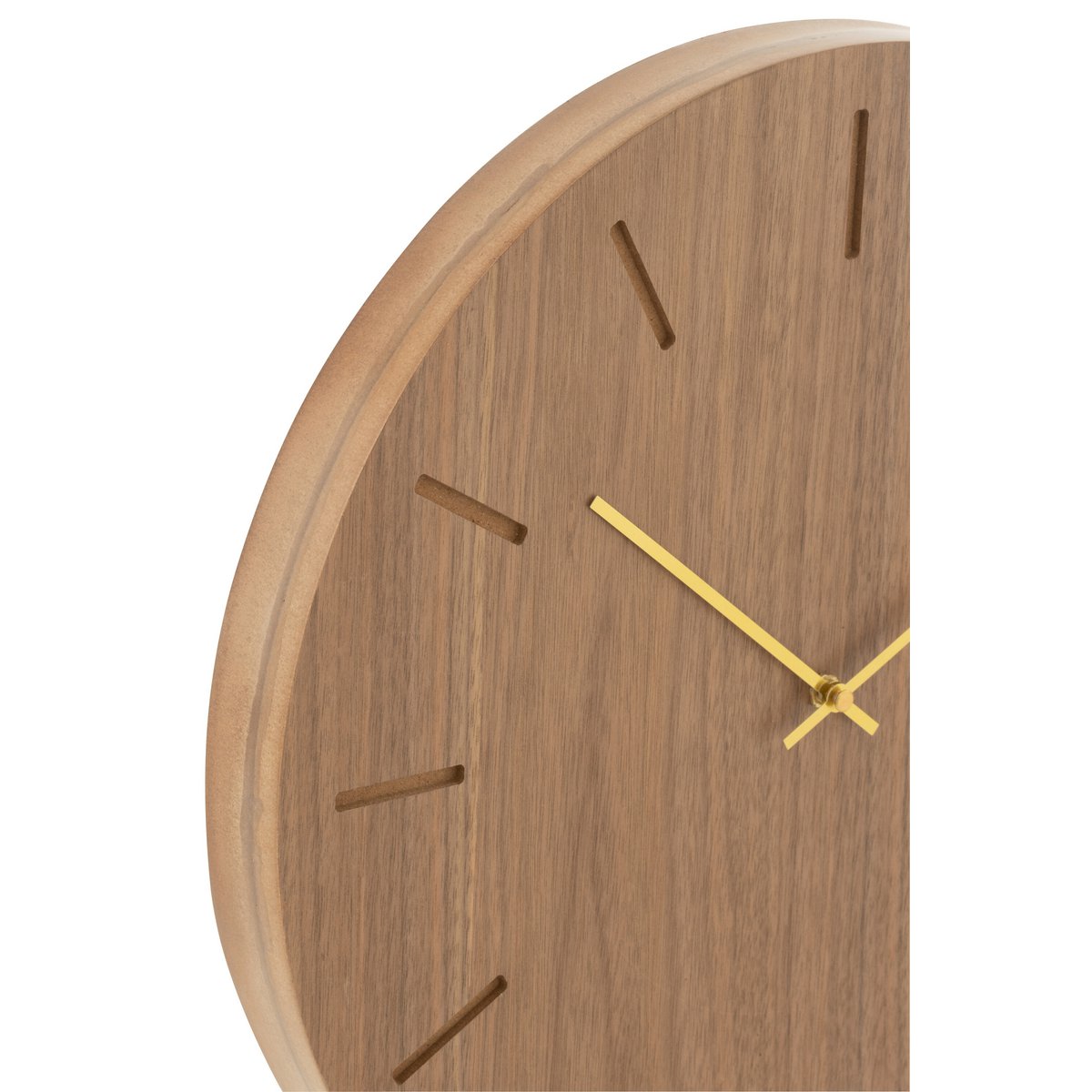 J-Line - Rond Klok - Hout - Naturel - Ø4cm