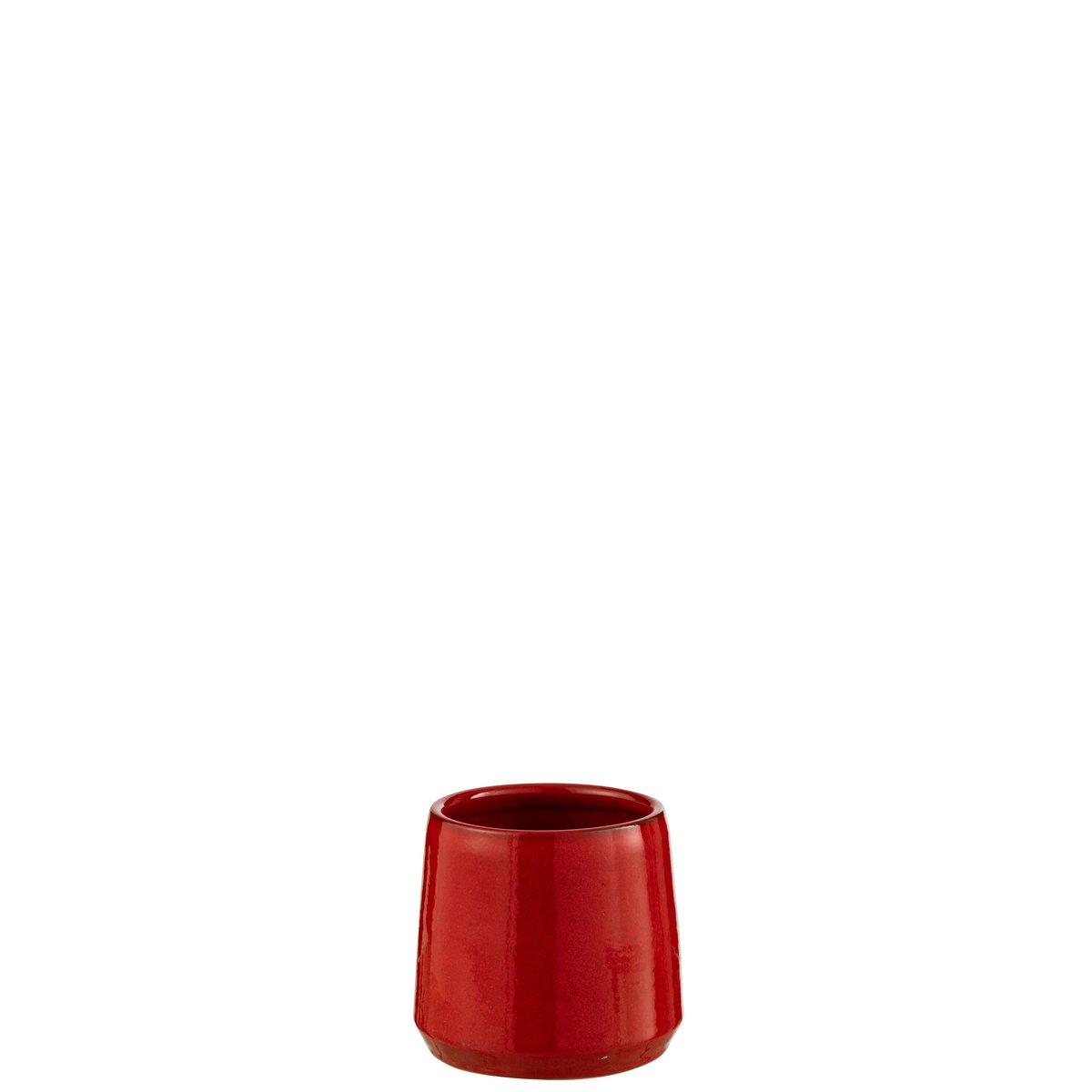 J-Line - Bloempot Rond - Keramiek - Rood - Extra Small