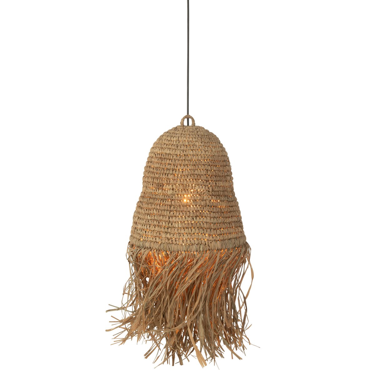 J-Line - Lampenkap Franjes - Raffia - Naturel