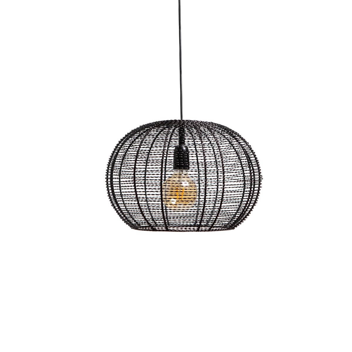 1304 Design - Hanglamp LUCAS mat zwart Ø50x38cm