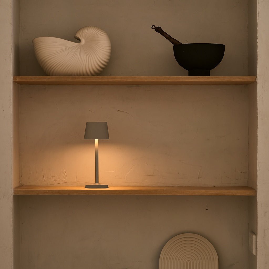 Tavellio-Amsterdam - Ava Shadow Gray - Oplaadbare tafellamp | Stijlvol, draadloos en dimbaar