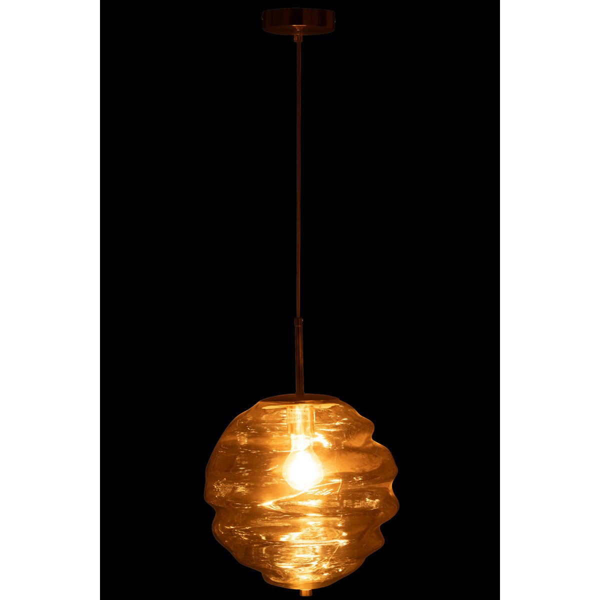 J-Line - Hanglamp Glas Licht Cognac