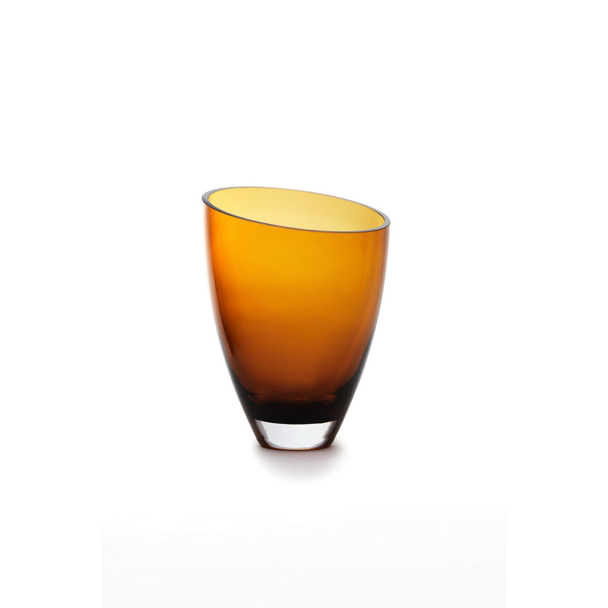 Element Accessories - Glazen vaas in diepe amberkleur van luxe glas, BULED