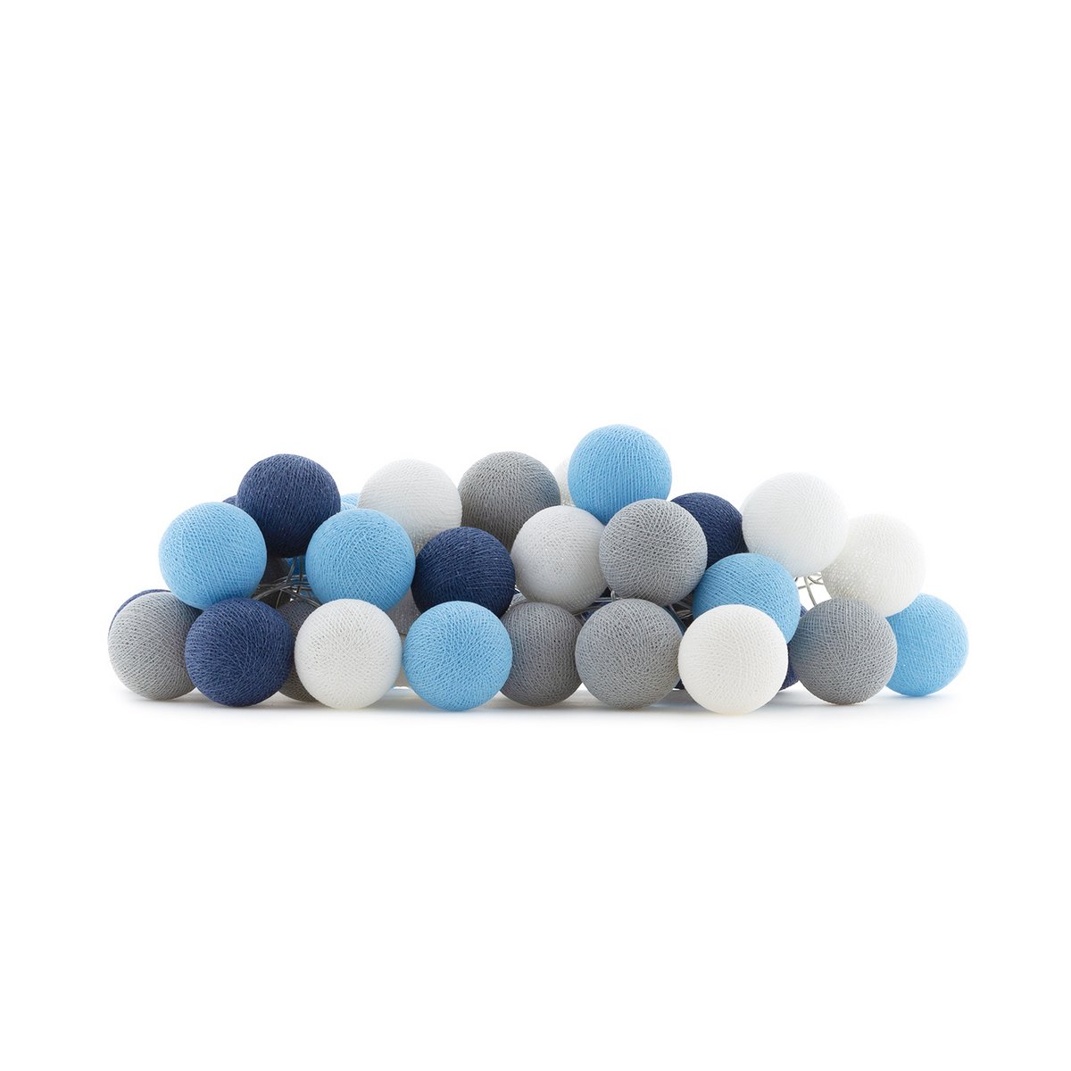 Cotton Ball Lights - Indoor regular Lichtslinger - Sailor Blue - 35 cotton balls