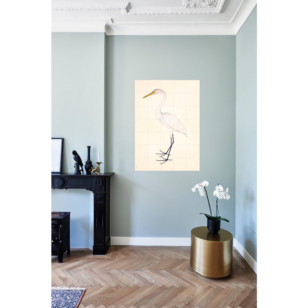 IXXI - Grote Zilverreiger Wall art - Poster - Wanddecoratie