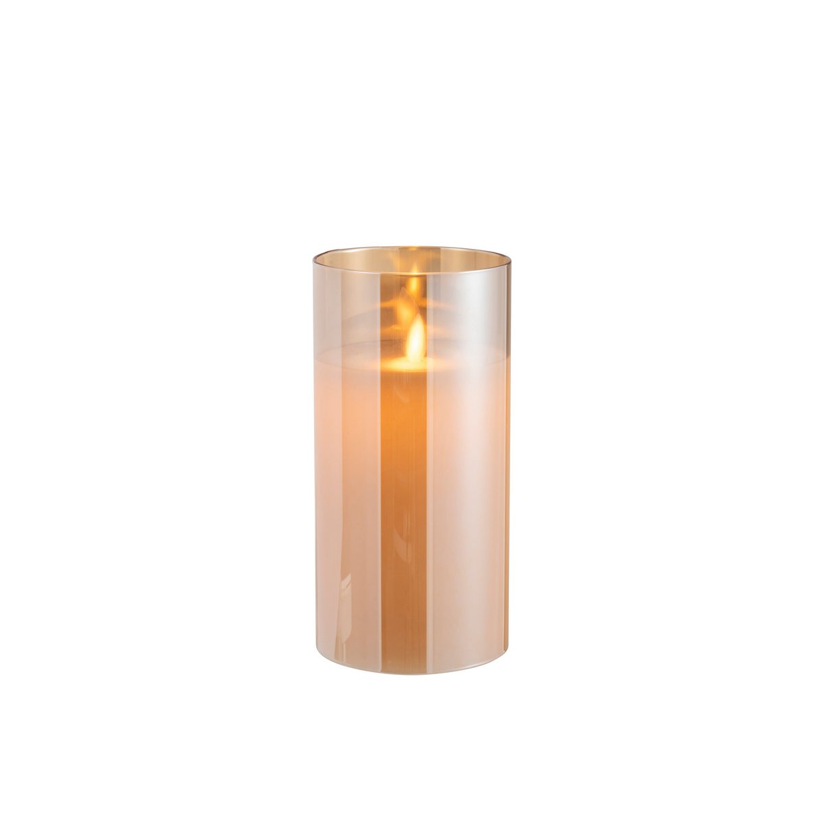 J-Line - LED kaars Blinkend Glas Goud Medium