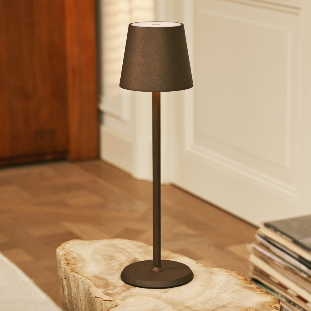Tavellio-Amsterdam - Jasper Mocha Brown - Draadloze lamp met batterij L metaal, dimable en 3 lichtstadia