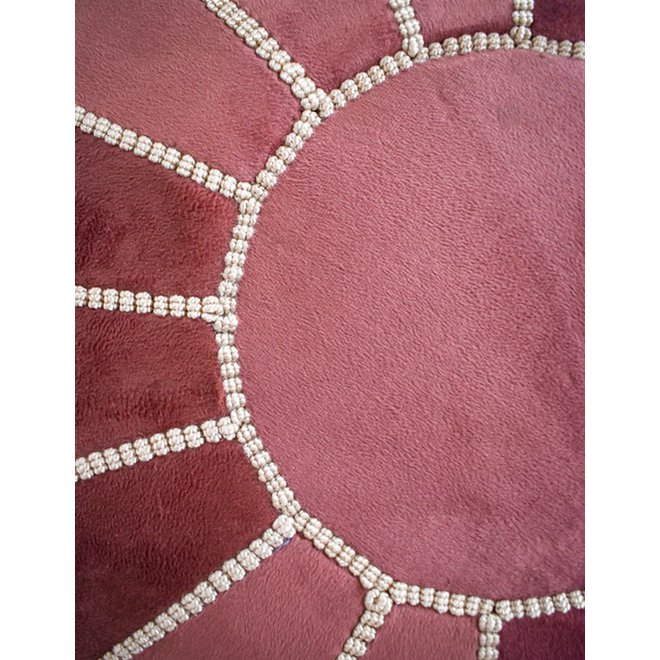 Poefs & Pillows - Fluwelen poef - roze - gevuld geleverd