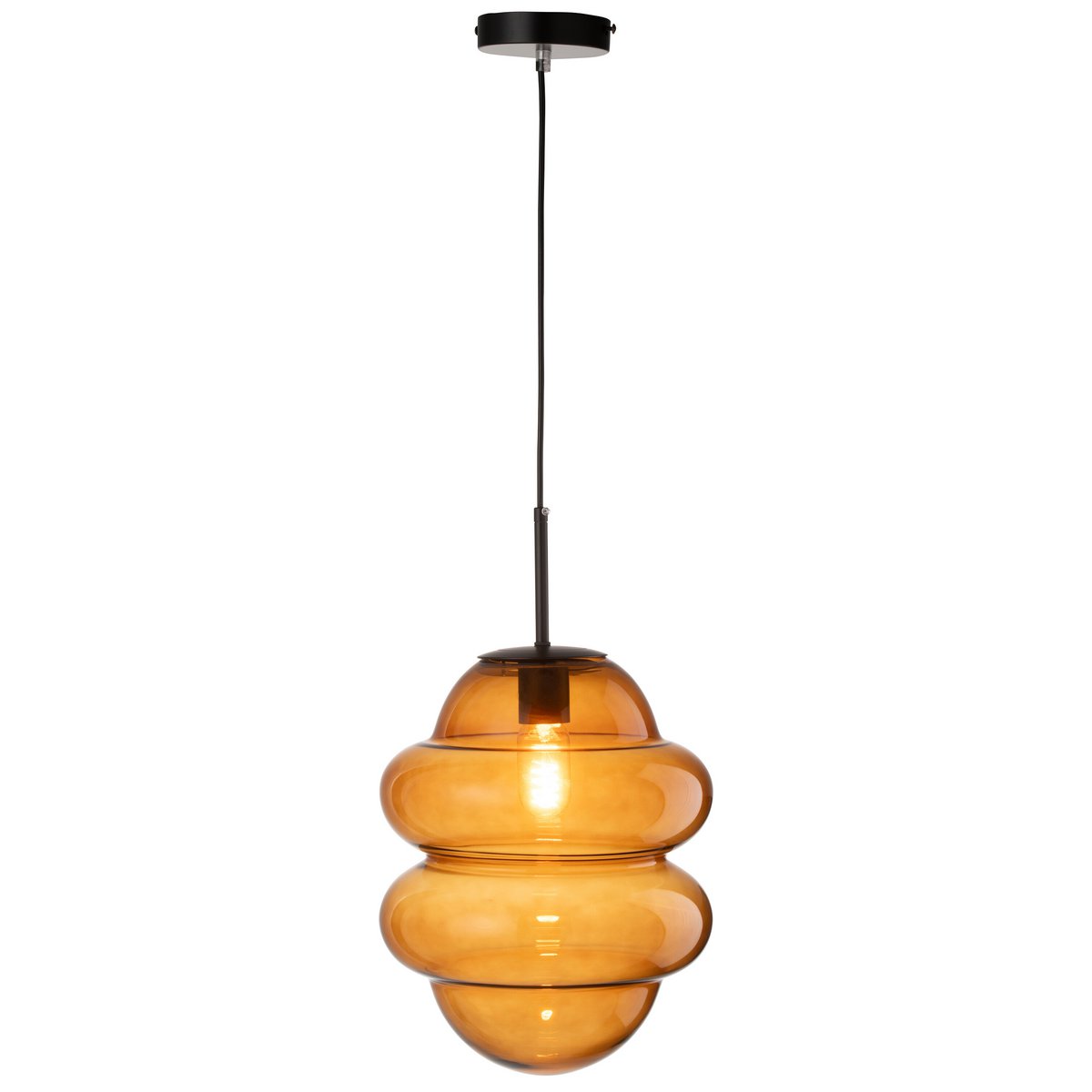 J-Line - Hanglamp Honinglepel Glas Bruin