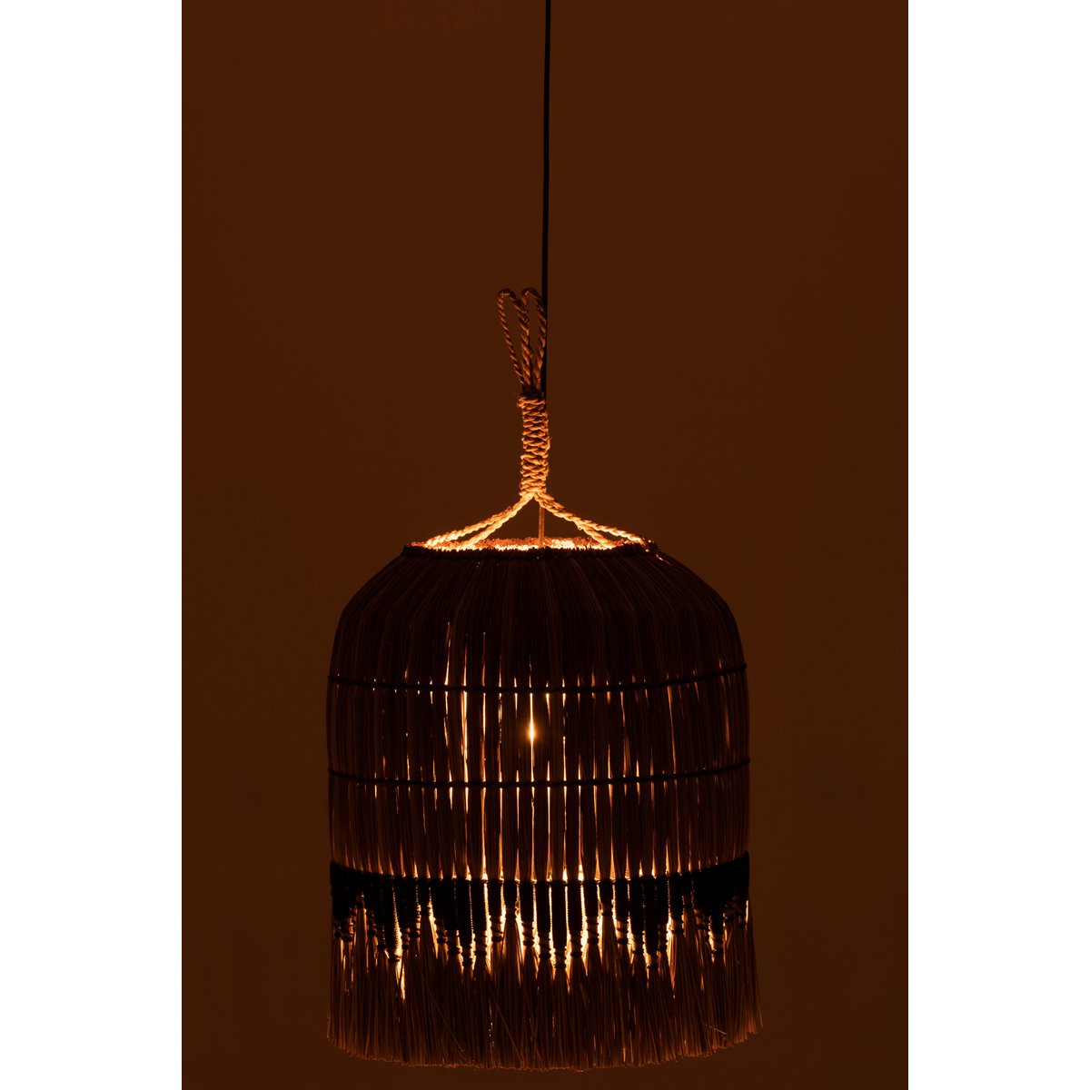 J-Line - Hanglamp Motief - Gras - Naturel/Zwart