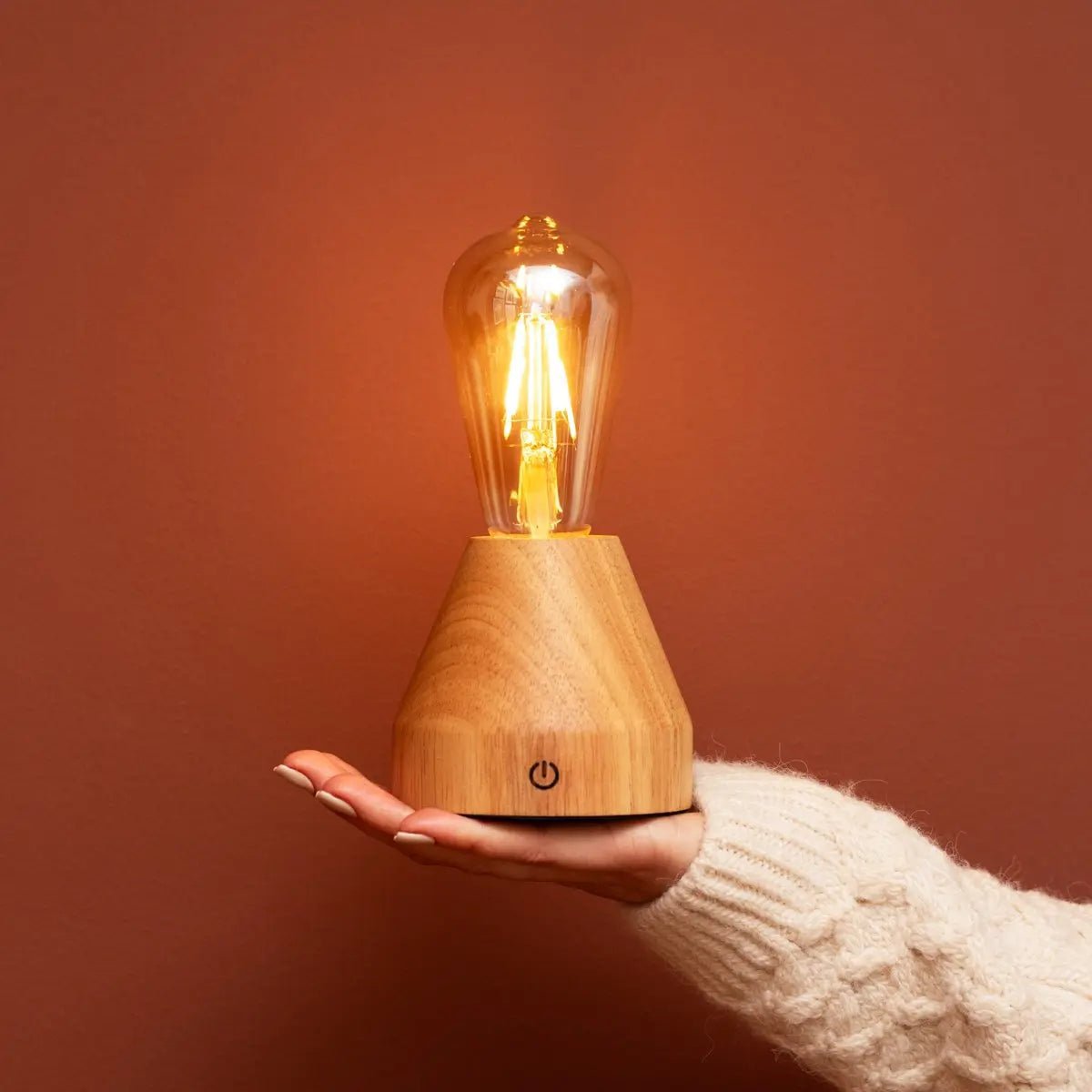 Tavellio-Amsterdam - Zavi lichtbruine oplaadbare LED-tafellamp | Dimbaar en draagbaar | Batterijduur van 80 uur