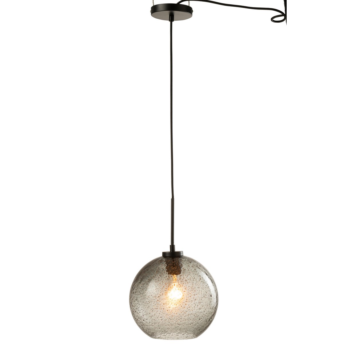 J-Line - Spikkel Bol Hanglamp - Glas - Grijs - L