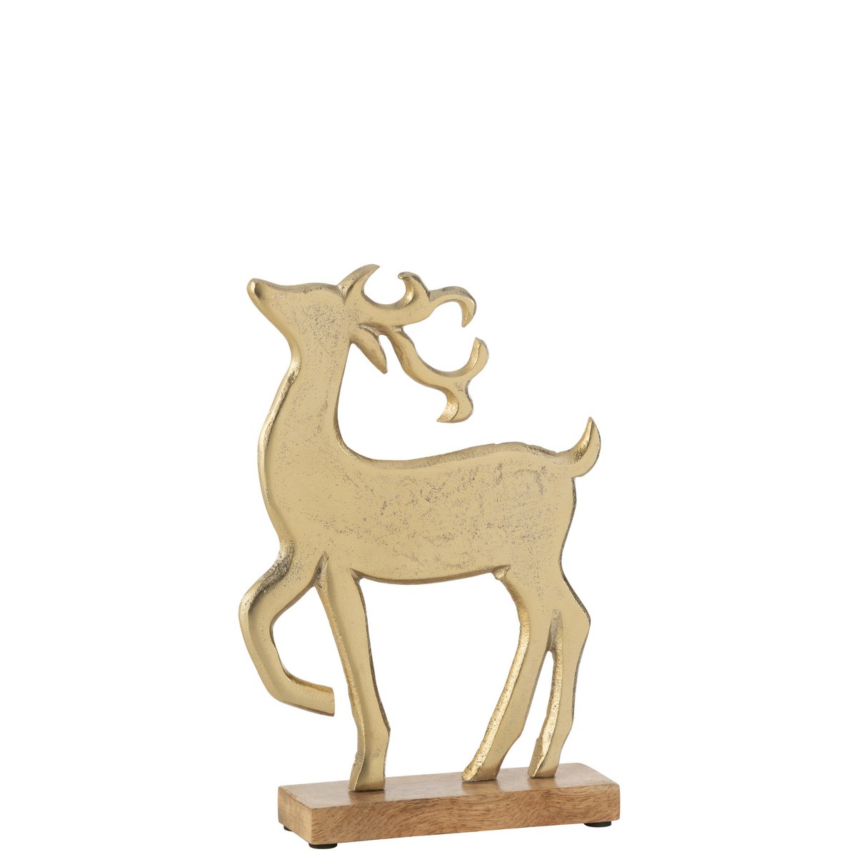 J-Line - Decoratief kerstfiguur 'Rendier op voet' (Maat L, Goud)