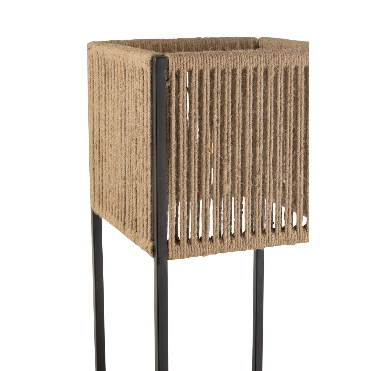 J-Line - Lamp Vierkant Ijzer/Jute Naturel/Zwart