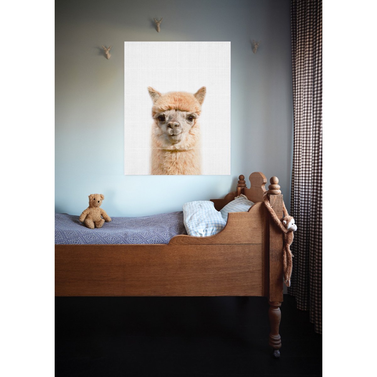 IXXI - Alpaca Wall art - Poster - Wanddecoratie - S - 80 x 100 - grey