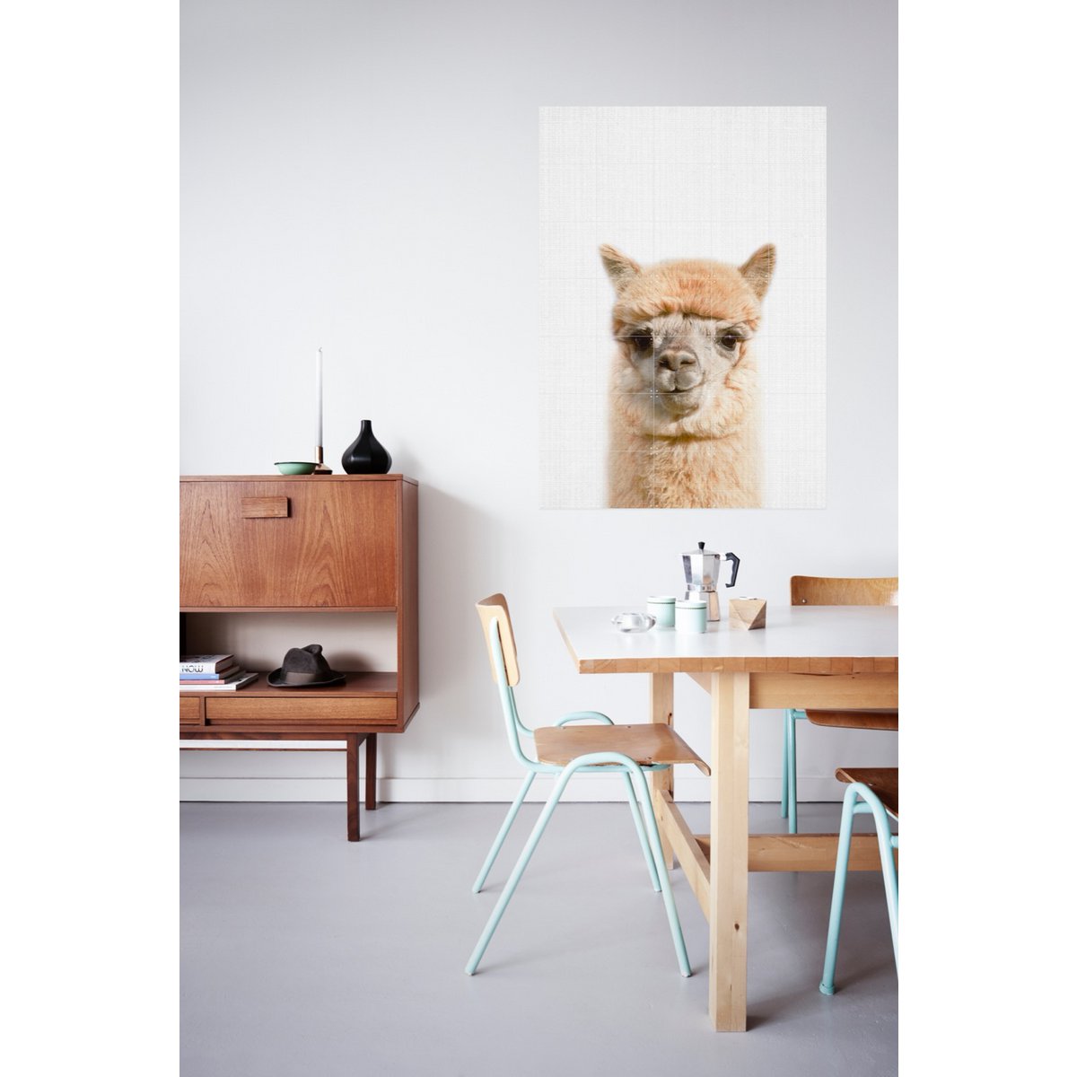 IXXI - Alpaca Wall art - Poster - Wanddecoratie - S - 80 x 100 - grey