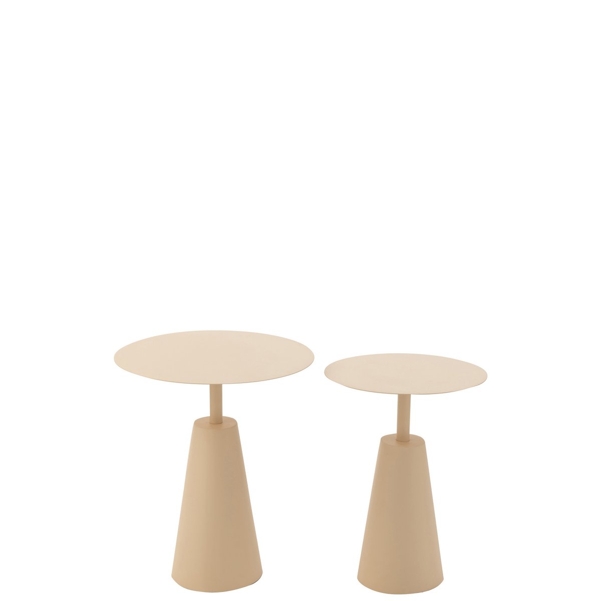 J-Line - Bijzettafel 'Round' (Set van 2, Beige)