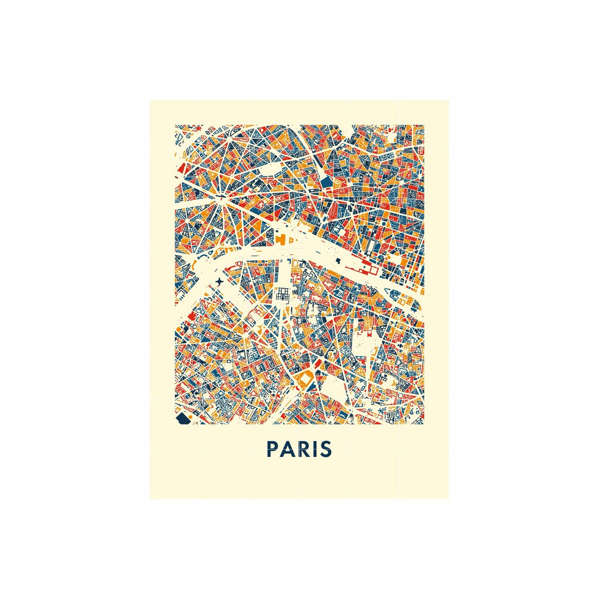 IXXI - Paris Mosaic Wall art - Poster - Wanddecoratie - L - grey