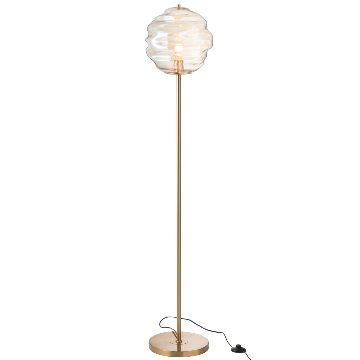 J-Line - Staanlamp Glas Licht Cognac