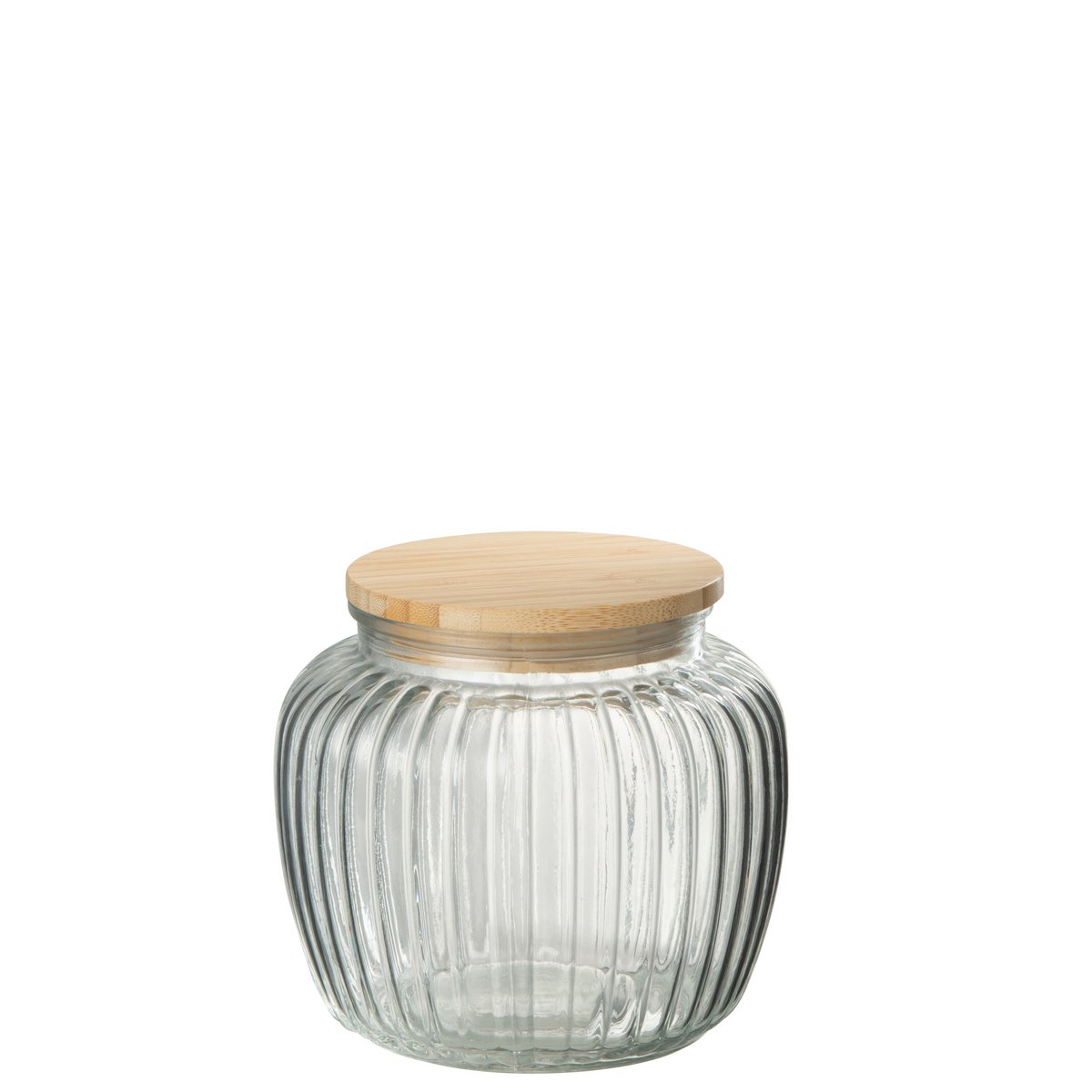 J-Line - Pot In Glas Louis Glas/Bamboo Transparant/Naturel Small