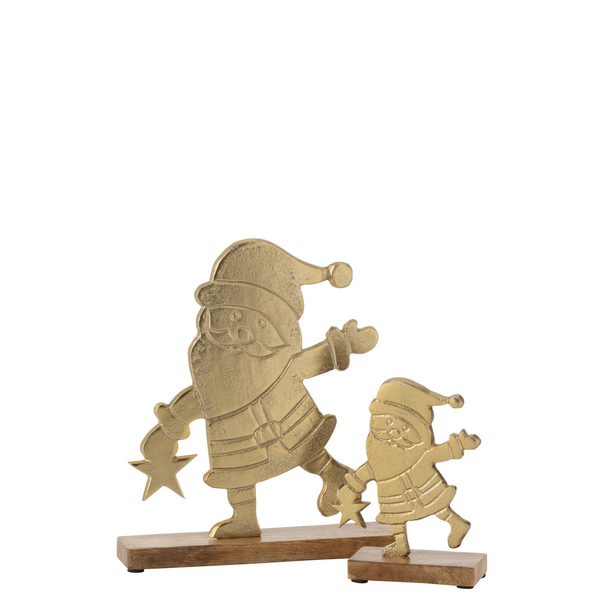 J-Line - Decoratief kerstfiguur 'Kerstman' (Goud, Maat L)