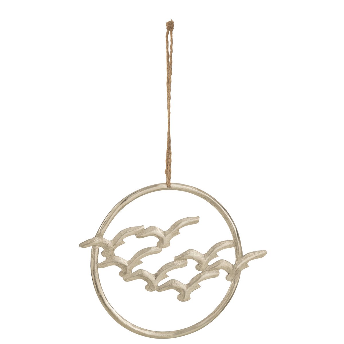 J-Line - Decoratieve hanger 'Vogels' (Zilver)