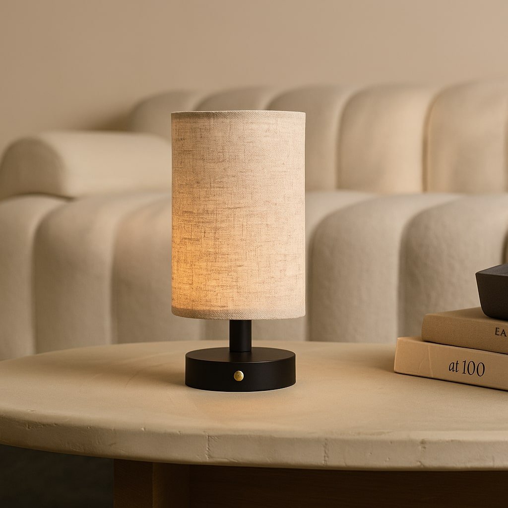 Tavellio-Amsterdam - Ben zwart houten tafellamp - Oplaadbaar en dimbaar