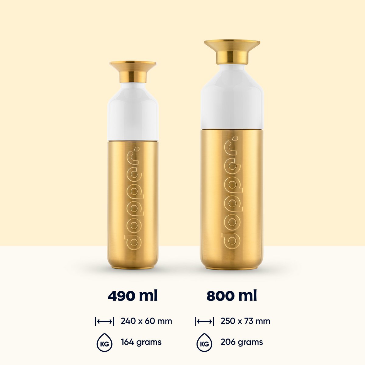 Dopper Stalen Herbruikbare Waterfles Limited Edition Goud 800ml